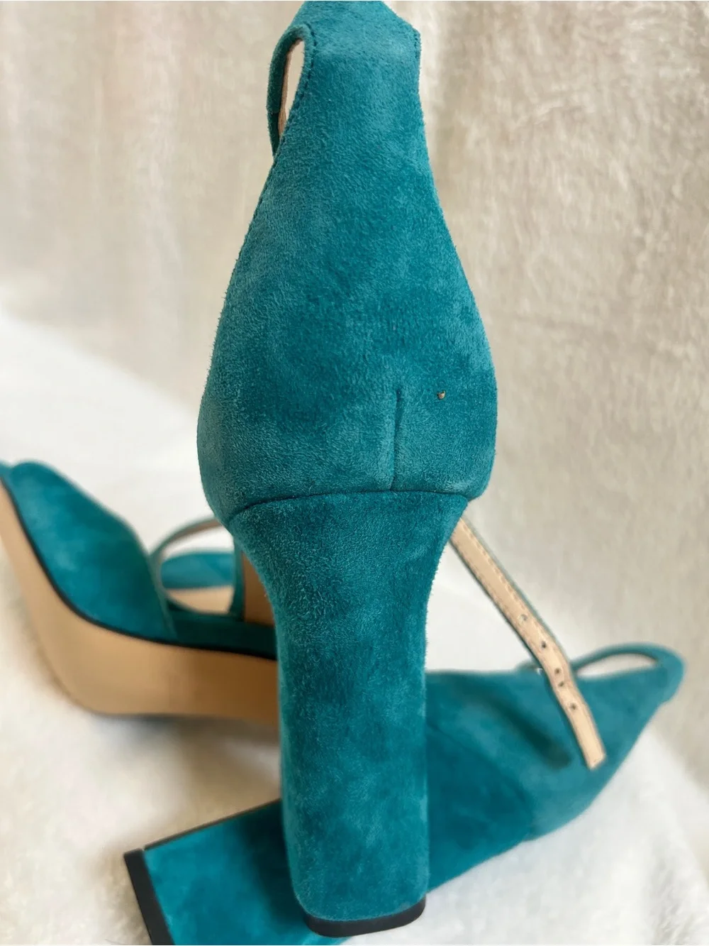 Nine West Teal Suede Slingback Block Heels
